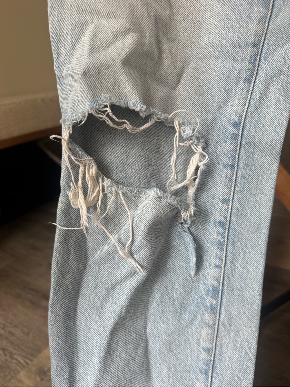 PacSun Light Wash Distressed Straight Leg Jeans - Picture 7 of 14